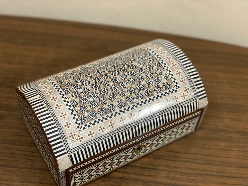 Handmade Wooden Jewelry Box Wood Trinket Storage Wood Box Mother of Pearl Inlay - Laila Hand Made Gifts