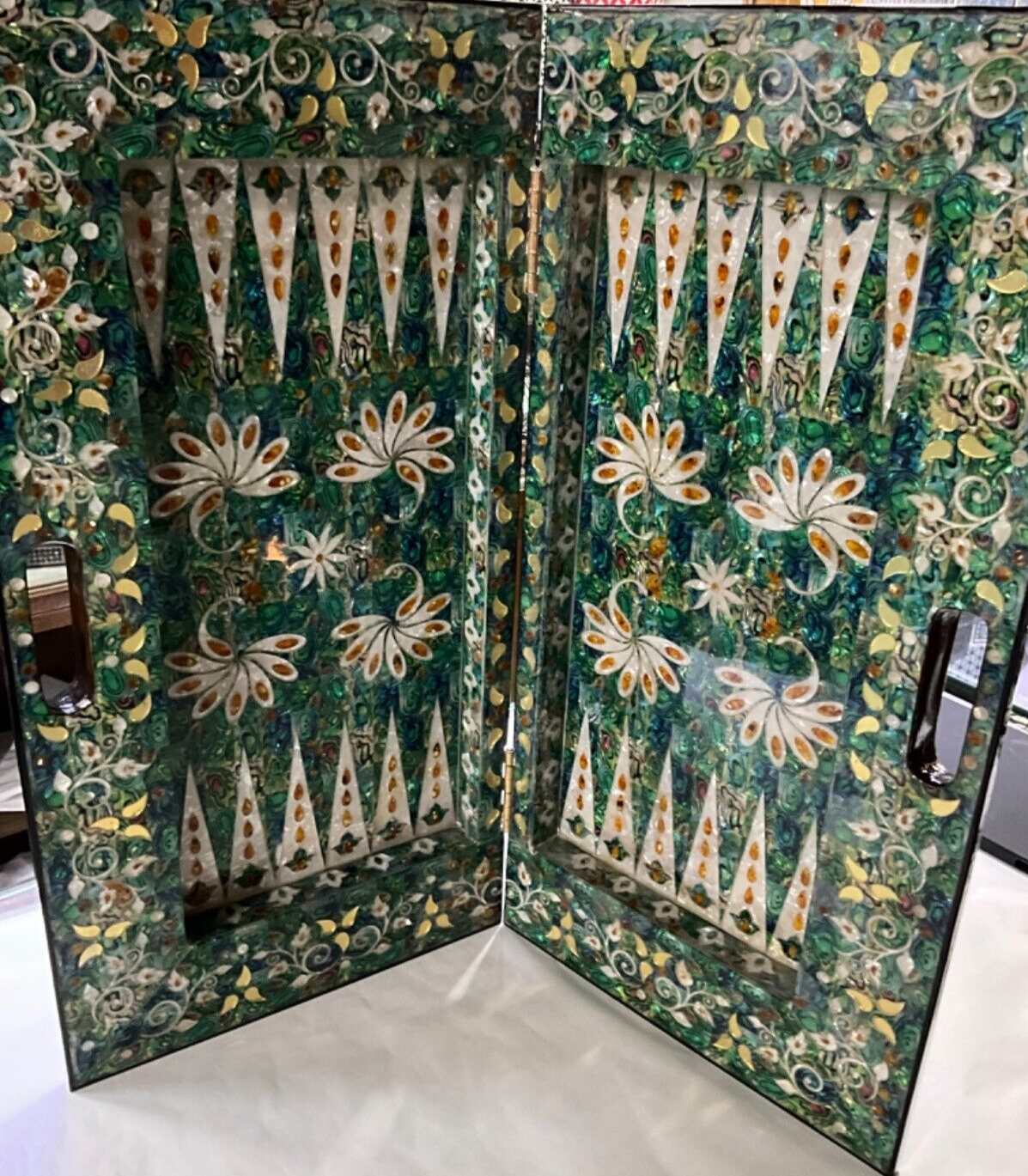 Handmade, Wooden Backgammon Board, Wood Chess Board, Game Board, Mother of Pearl