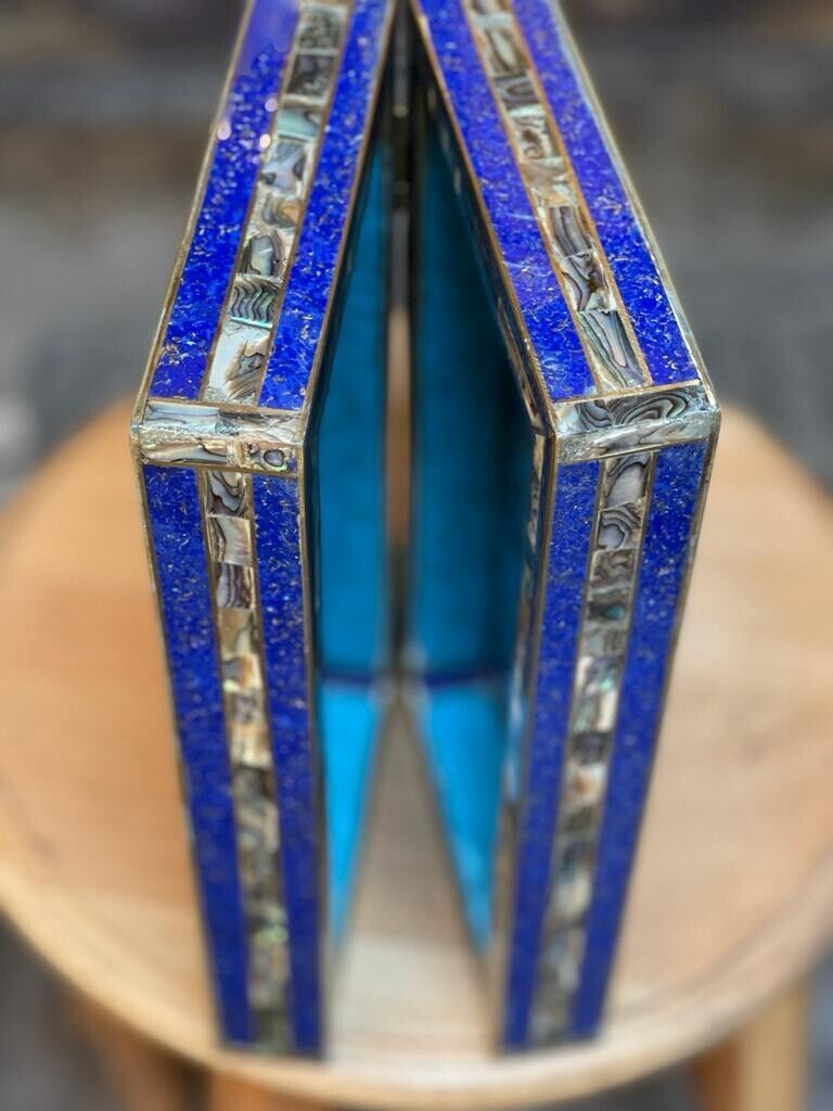 Handmade, Wooden Backgammon Board, Wood Chess Board, Mother of Pearl Inlay (12") - Laila Hand Made Gifts