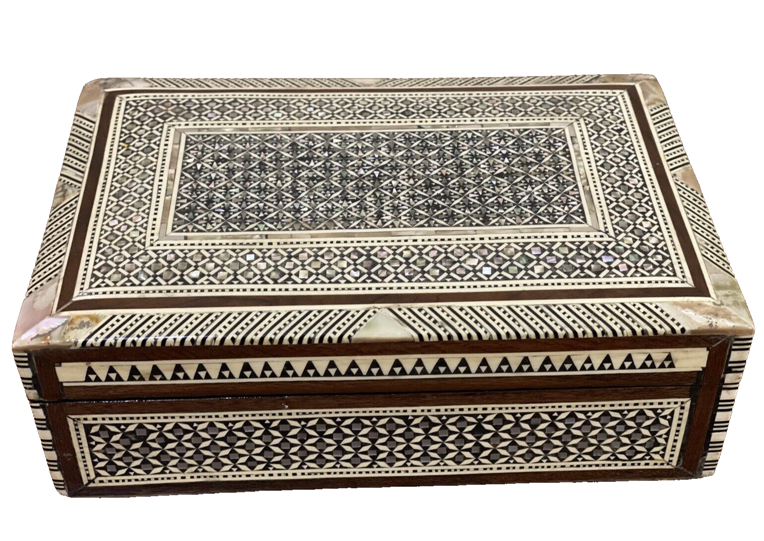 Handmade Wooden Jewelry Box Wood Trinket Storage Wood Box Mother of Pearl Inlay