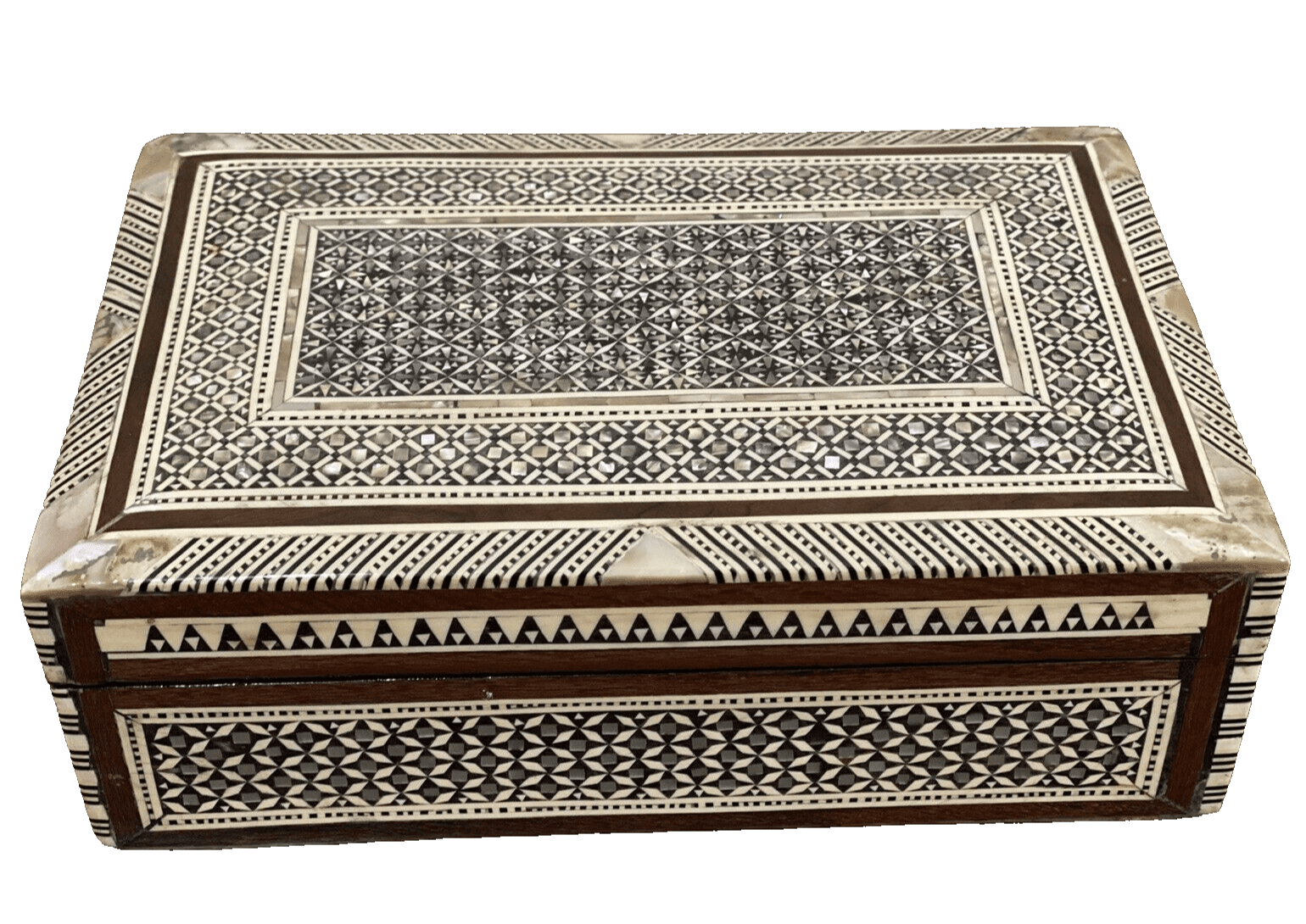 Handmade Wooden Jewelry Box Wood Trinket Storage Wood Box Mother of Pearl Inlay - Laila Hand Made Gifts