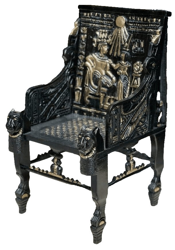 Handmade, Antique Carving Wood Chair, King TUT ANKH AMON, Pharaonic Wood Chair - Laila Hand Made Gifts