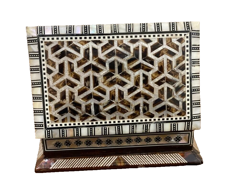 Handmade Wooden Jewelry Box Wood Trinket Storage Wood Box Mother of Pearl Inlay