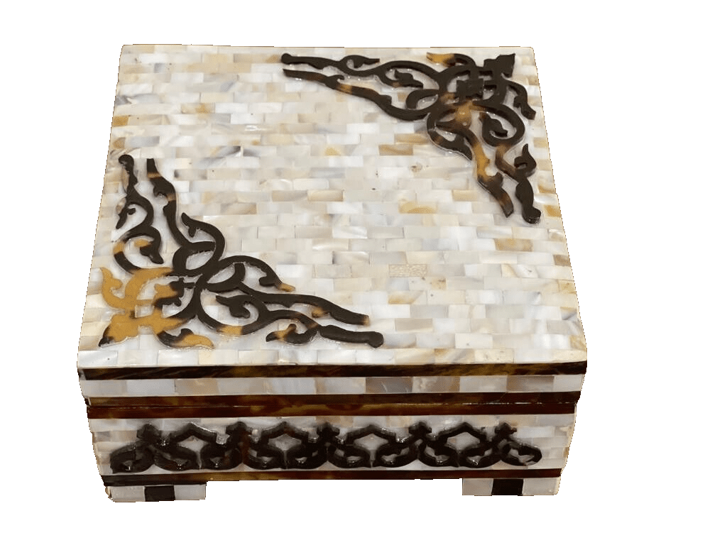 Handmade Wooden Jewelry Box Wood Trinket Storage Wood Box Mother of Pearl Inlay - Laila Hand Made Gifts