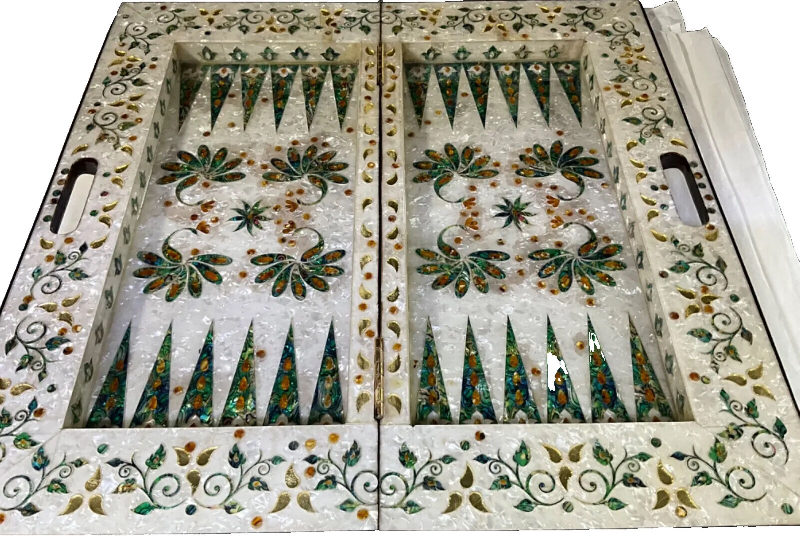 Handmade, Wood Backgammon Board, Wood Chess Board, Inlaid Shell, Make to Order