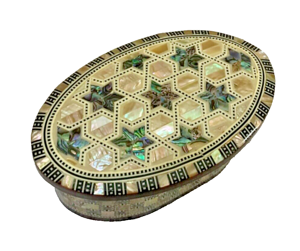 Handmade Wooden Jewelry Box Wood Trinket Storage Wood Box Mother of Pearl Inlay