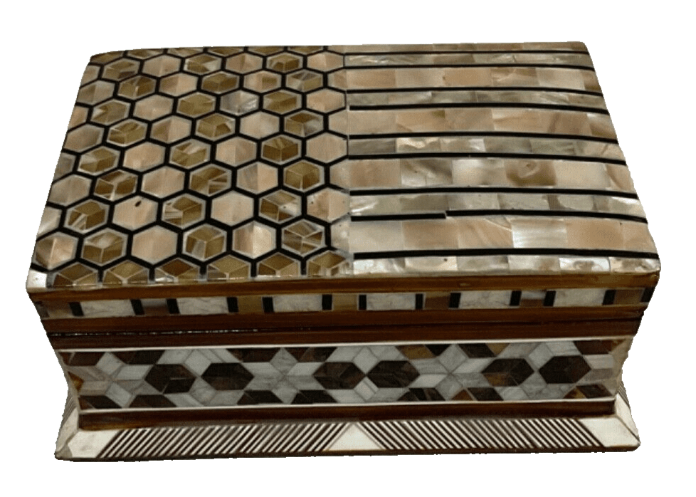 Handmade Wooden Jewelry Box Wood Trinket Storage Wood Box Mother of Pearl Inlay - Laila Hand Made Gifts
