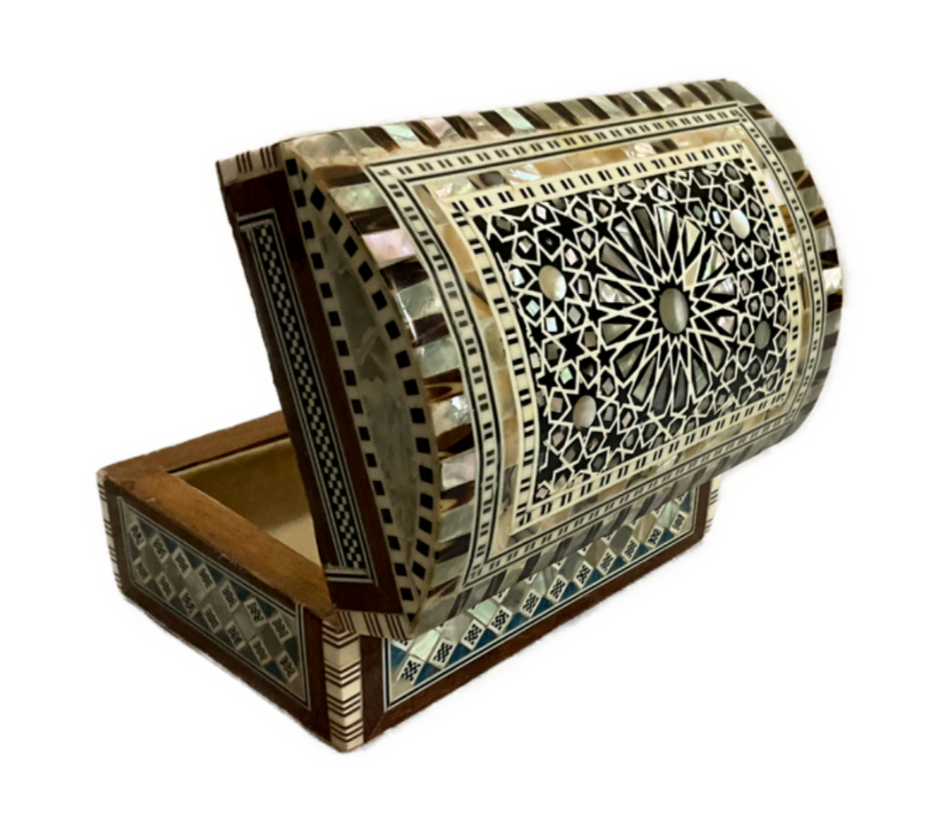 Handmade Wooden Jewelry Box Wood Trinket Storage Wood Box Mother of Pearl Inlay