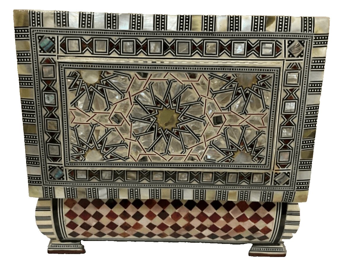 Handmade Wooden Jewelry Box Wood Trinket Storage Wood Box Mother of Pearl Inlay - Laila Hand Made Gifts