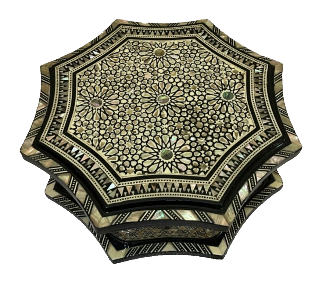 Handmade Wooden Jewelry Box Wood Trinket Storage Wood Box Mother of Pearl Inlay