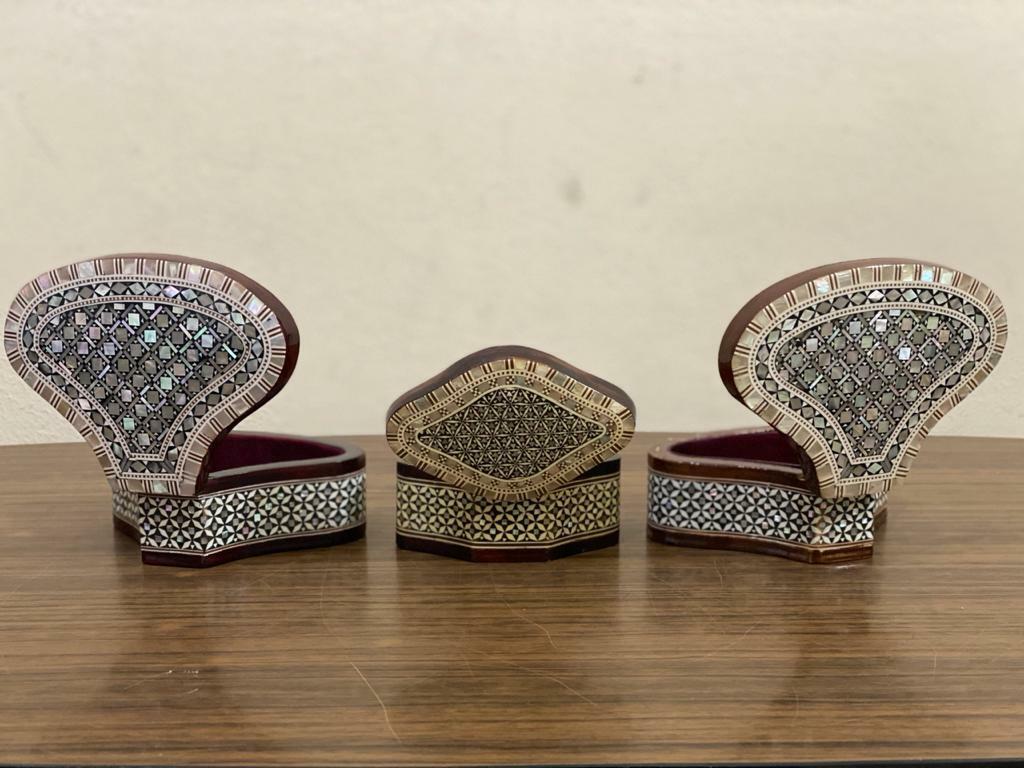 Handmade Wooden Jewelry Box Wood Trinket Storage Wood Box Mother of Pearl Inlay