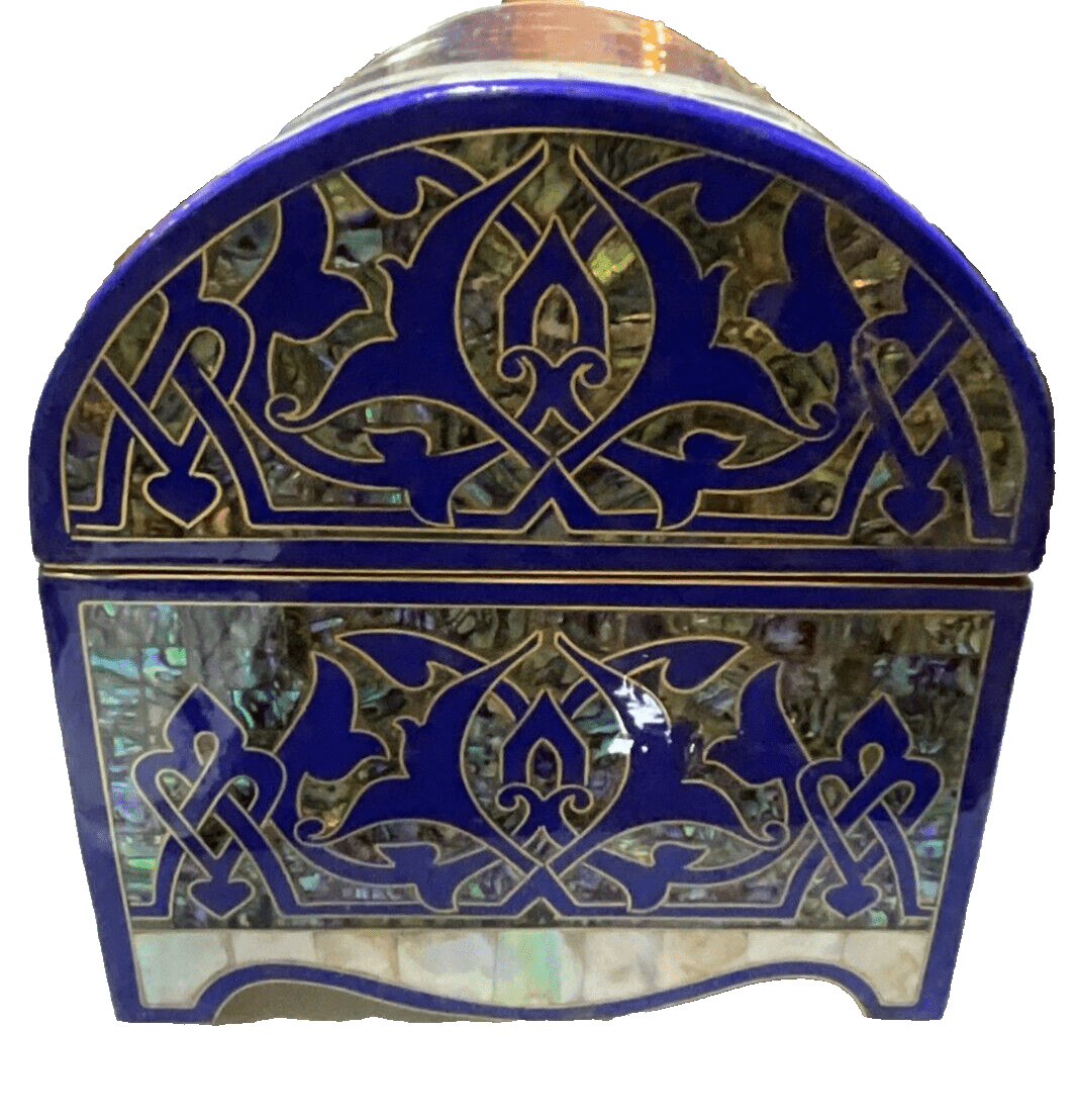 Handmade Wooden Jewelry Box Wood Trinket Storage Wood Box Mother of Pearl Inlay - Laila Hand Made Gifts