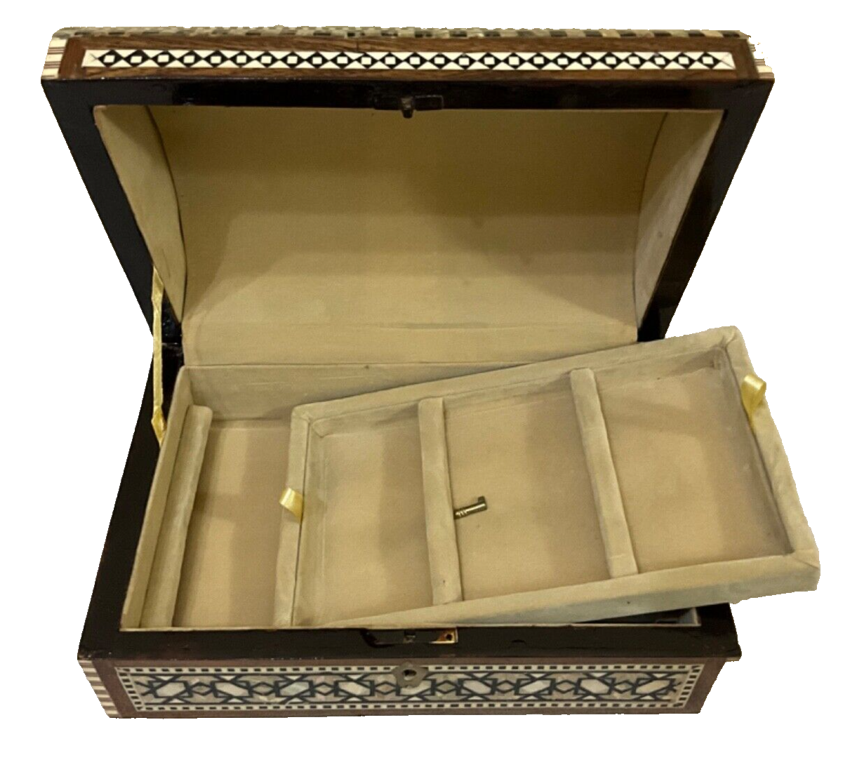 Handmade Wooden Jewelry Box Wood Trinket Storage Wood Box Mother of Pearl Inlay