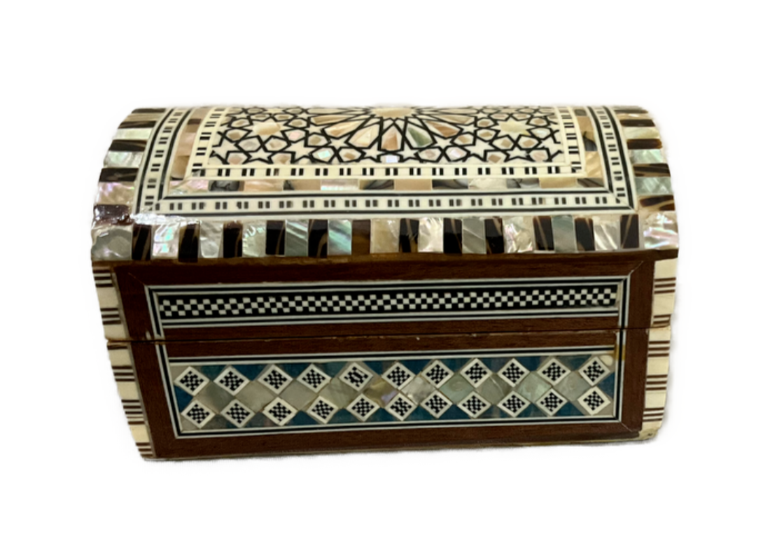 Handmade Wooden Jewelry Box Wood Trinket Storage Wood Box Mother of Pearl Inlay
