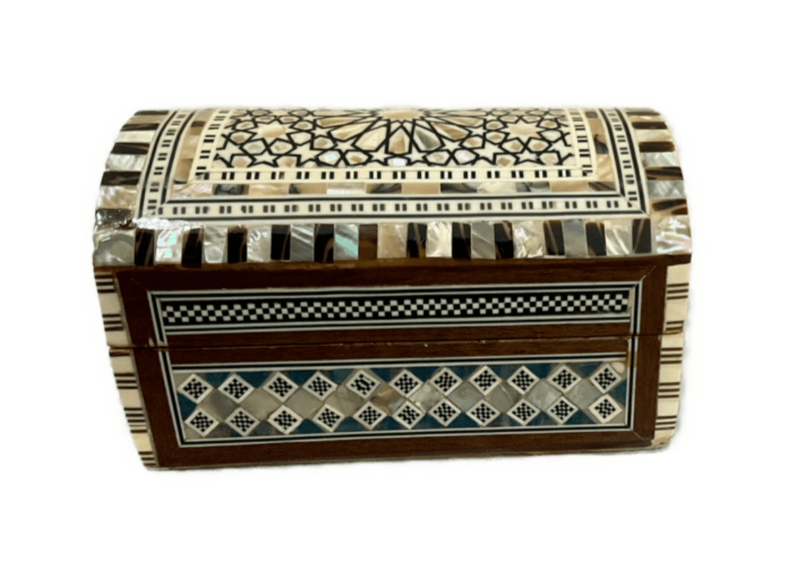 Handmade Wooden Jewelry Box Wood Trinket Storage Wood Box Mother of Pearl Inlay - Laila Hand Made Gifts