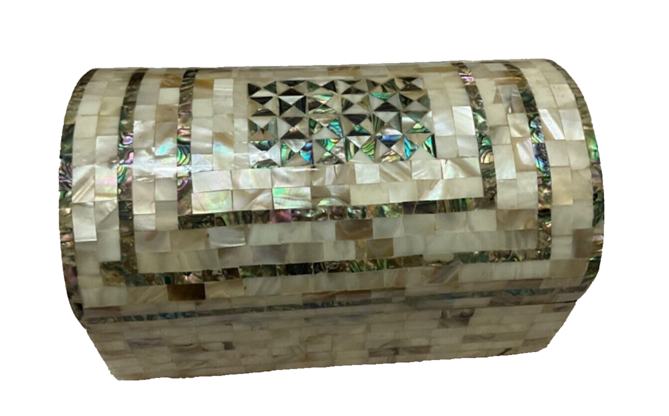 Handmade Wooden Jewelry Box Wood Trinket Storage Wood Box Mother of Pearl Inlay