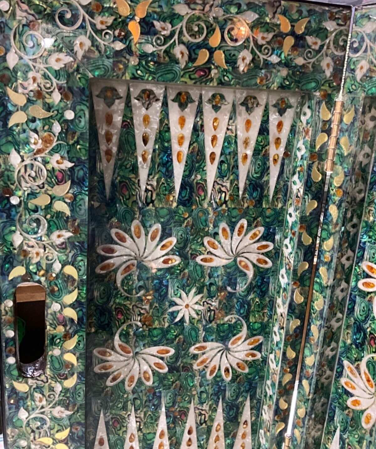 Handmade, Wooden Backgammon Board, Wood Chess Board, Game Board, Mother of Pearl - Laila Hand Made Gifts