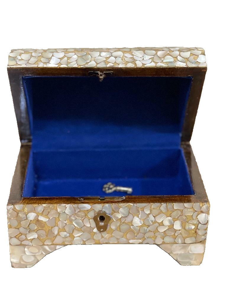 Handmade Wooden Jewelry Box Wood Trinket Storage Wood Box Mother of Pearl Inlay