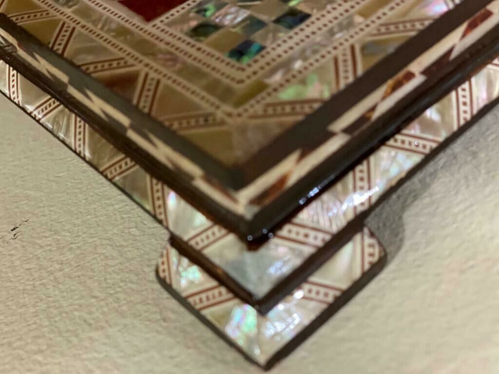 Handmade, Wood Chess Board, Chess Set, Game Board, Inlaid Mother of Pearl (13")