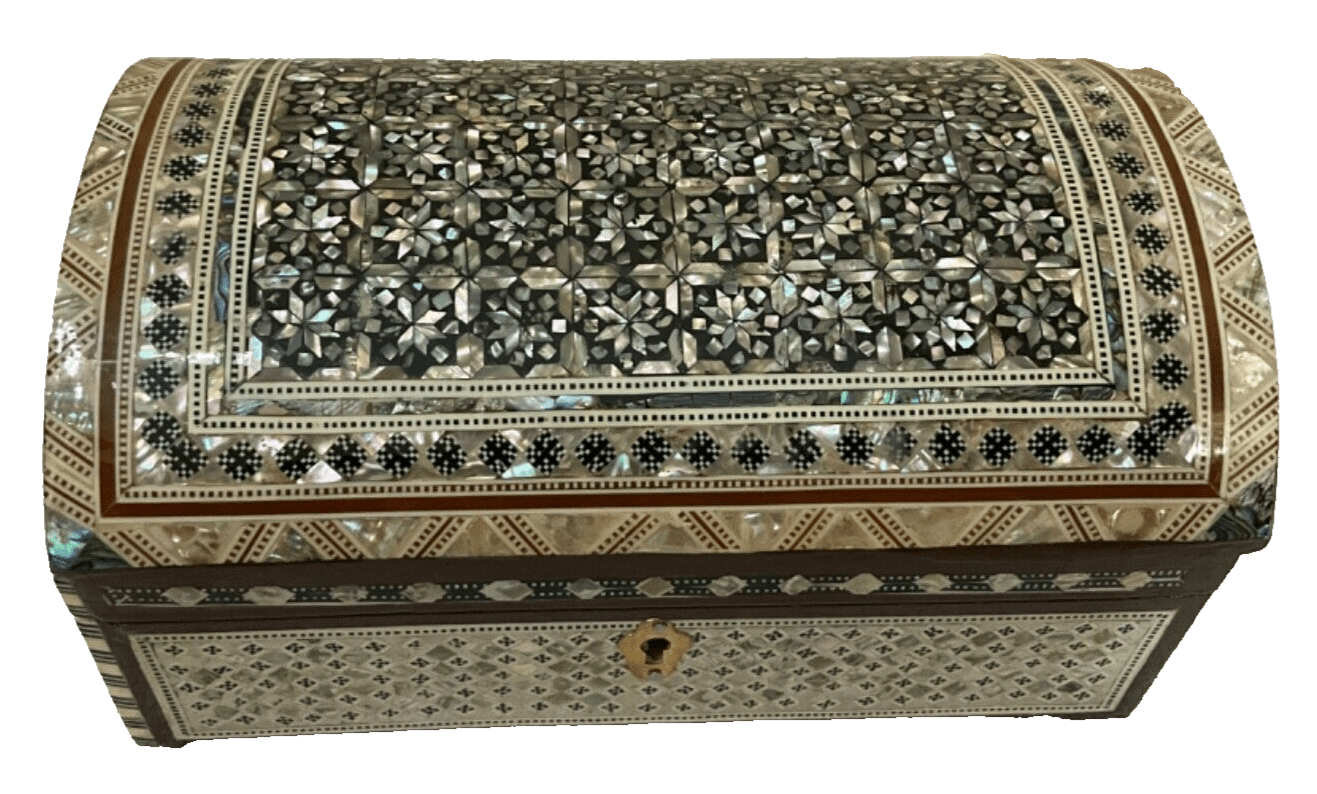 Handmade Wooden Jewelry Box Wood Trinket Storage Wood Box Mother of Pearl Inlay - Laila Hand Made Gifts