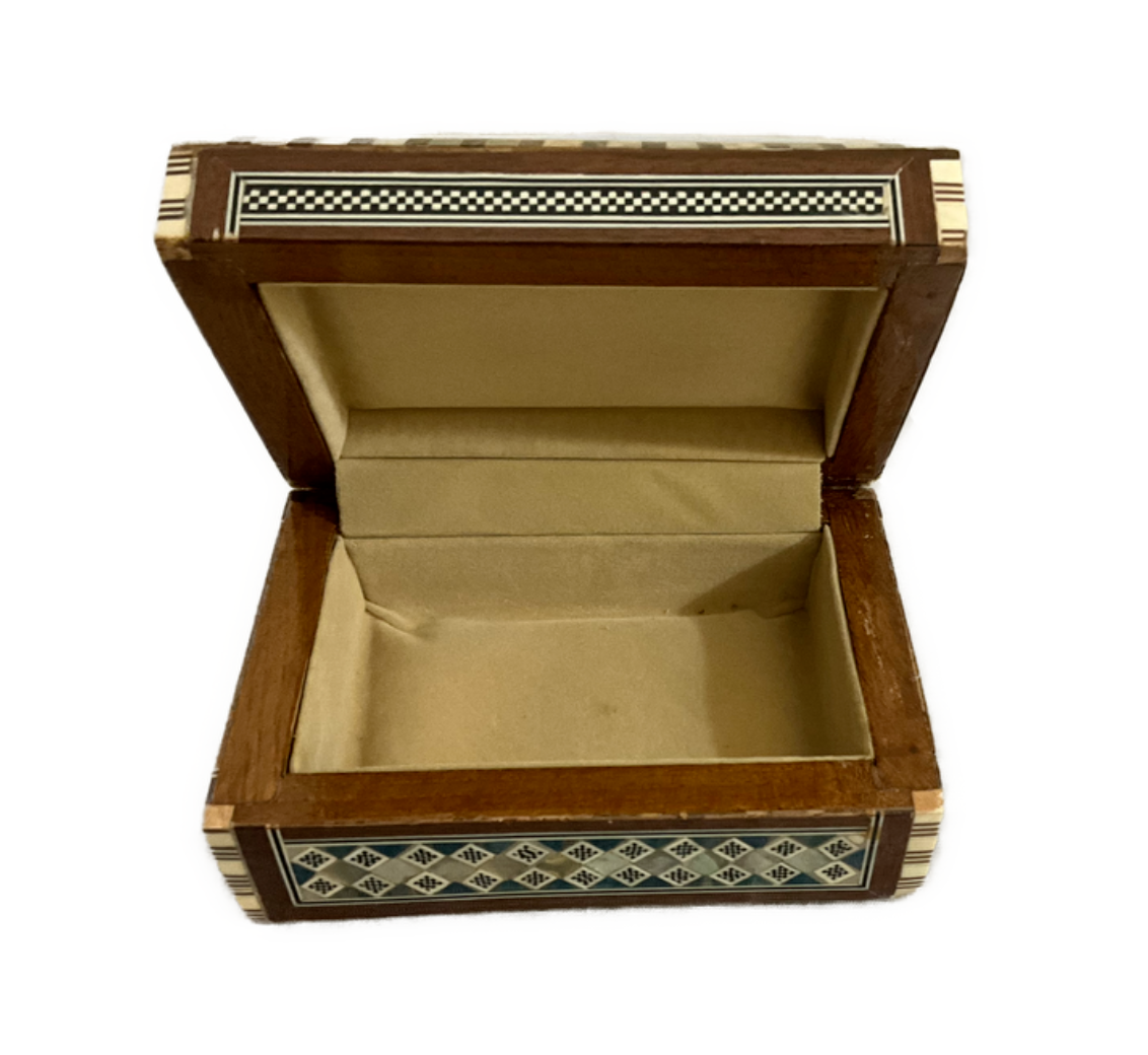 Handmade Wooden Jewelry Box Wood Trinket Storage Wood Box Mother of Pearl Inlay