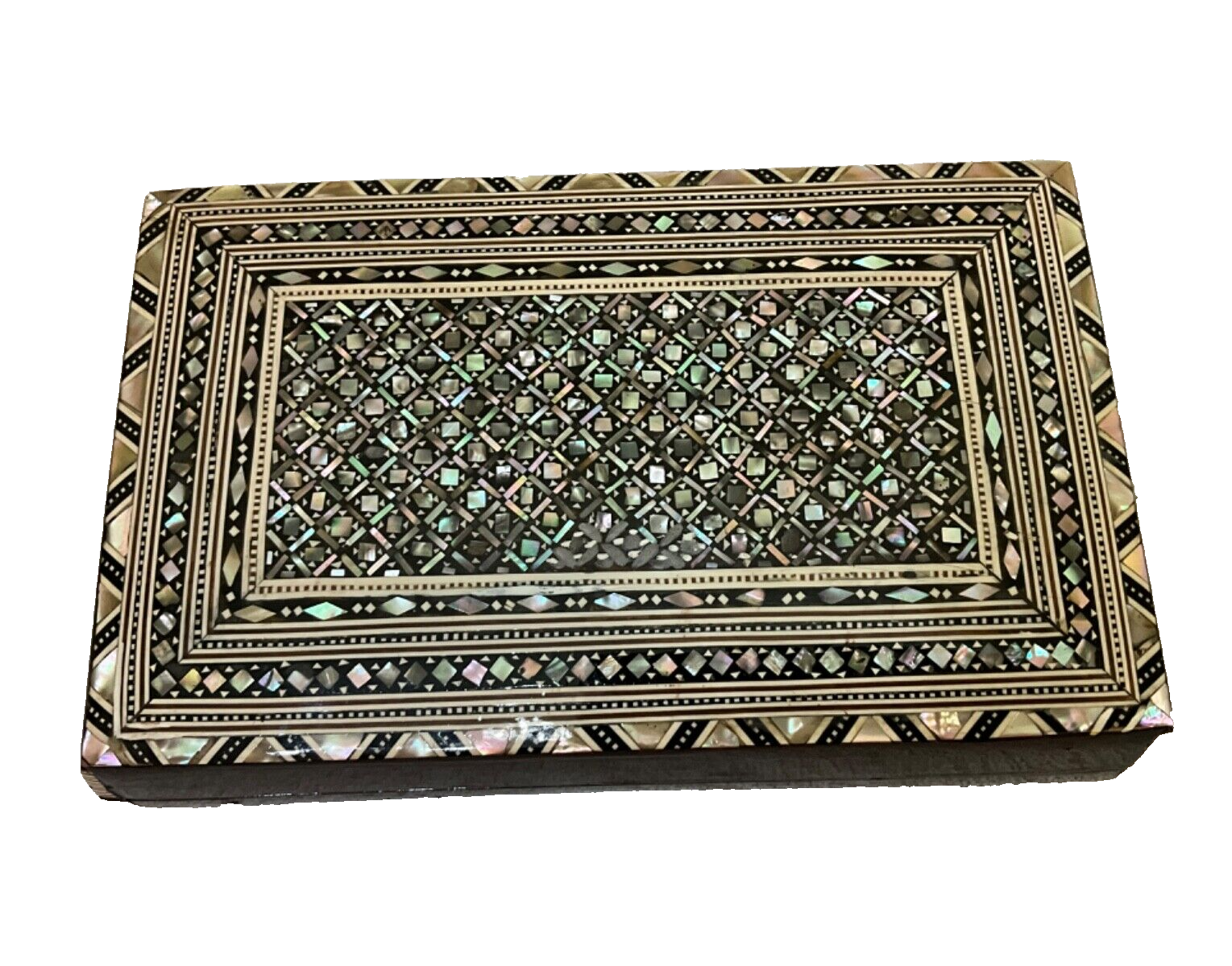 Handmade Wooden Jewelry Box Wood Trinket Storage Wood Box Mother of Pearl Inlay