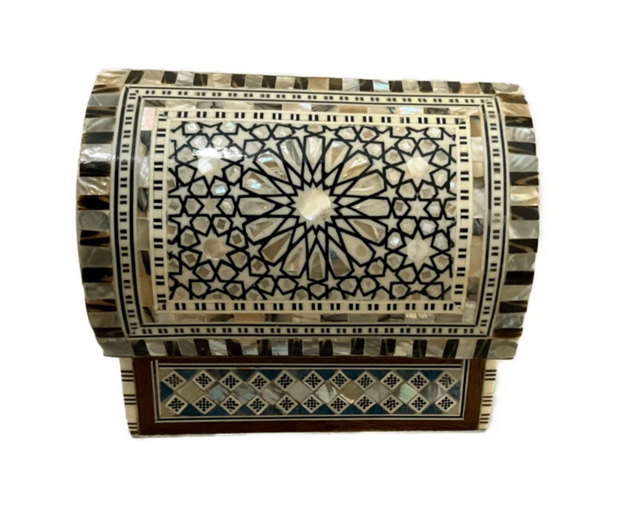 Handmade Wooden Jewelry Box Wood Trinket Storage Wood Box Mother of Pearl Inlay - Laila Hand Made Gifts