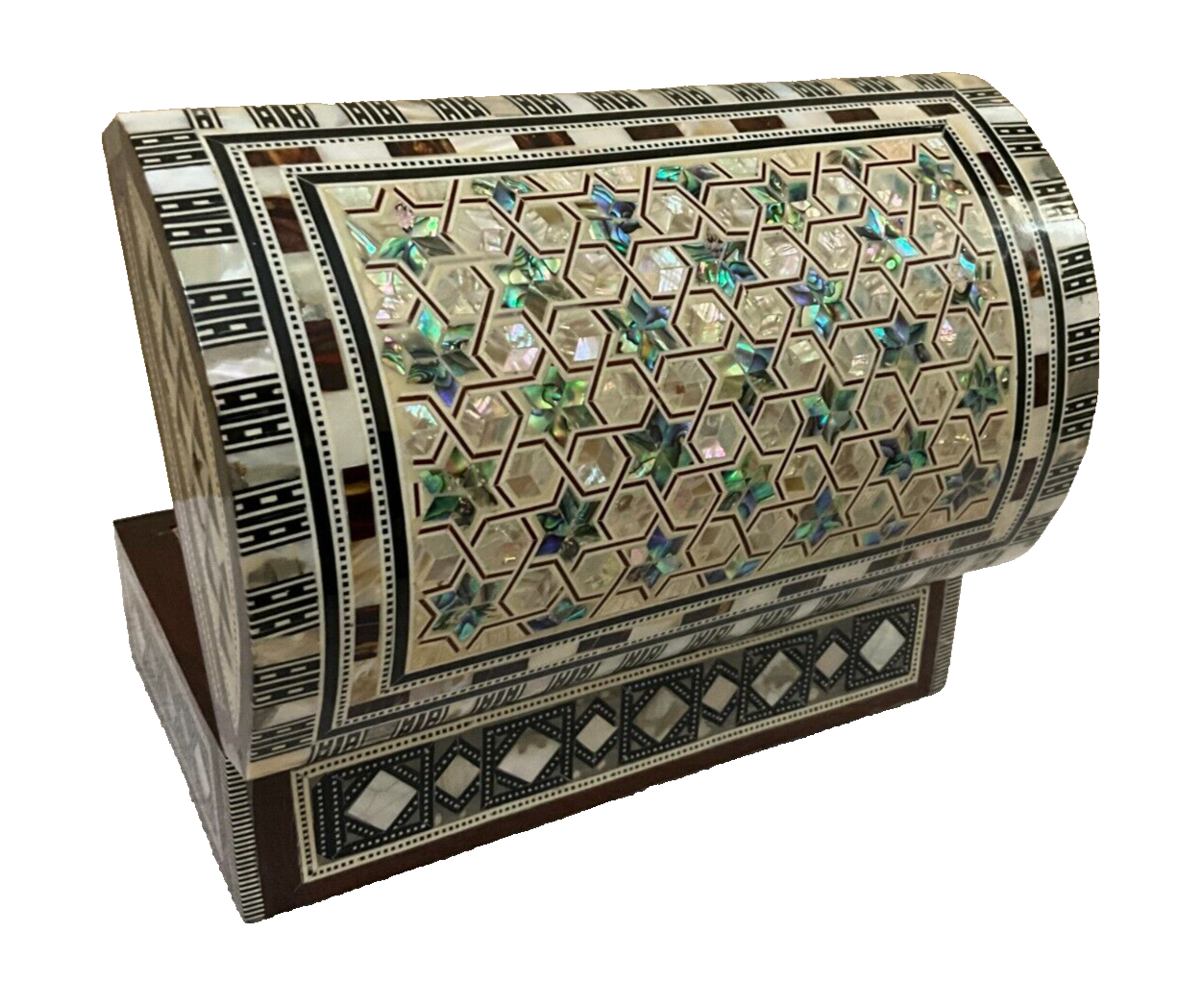 Handmade Wooden Jewelry Box Wood Trinket Storage Wood Box Mother of Pearl Inlay