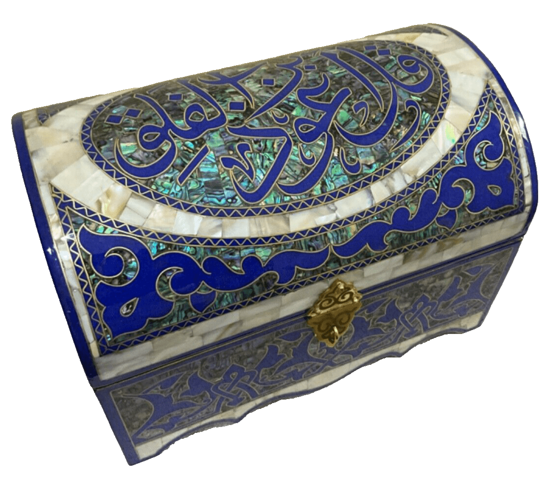 Handmade Wooden Jewelry Box Wood Trinket Storage Wood Box Mother of Pearl Inlay - Laila Hand Made Gifts