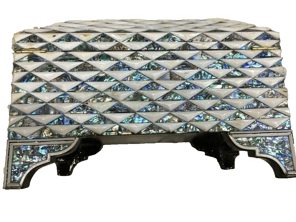 Handmade Wooden Jewelry Box Wood Trinket Storage Wood Box Mother of Pearl Inlay - Laila Hand Made Gifts