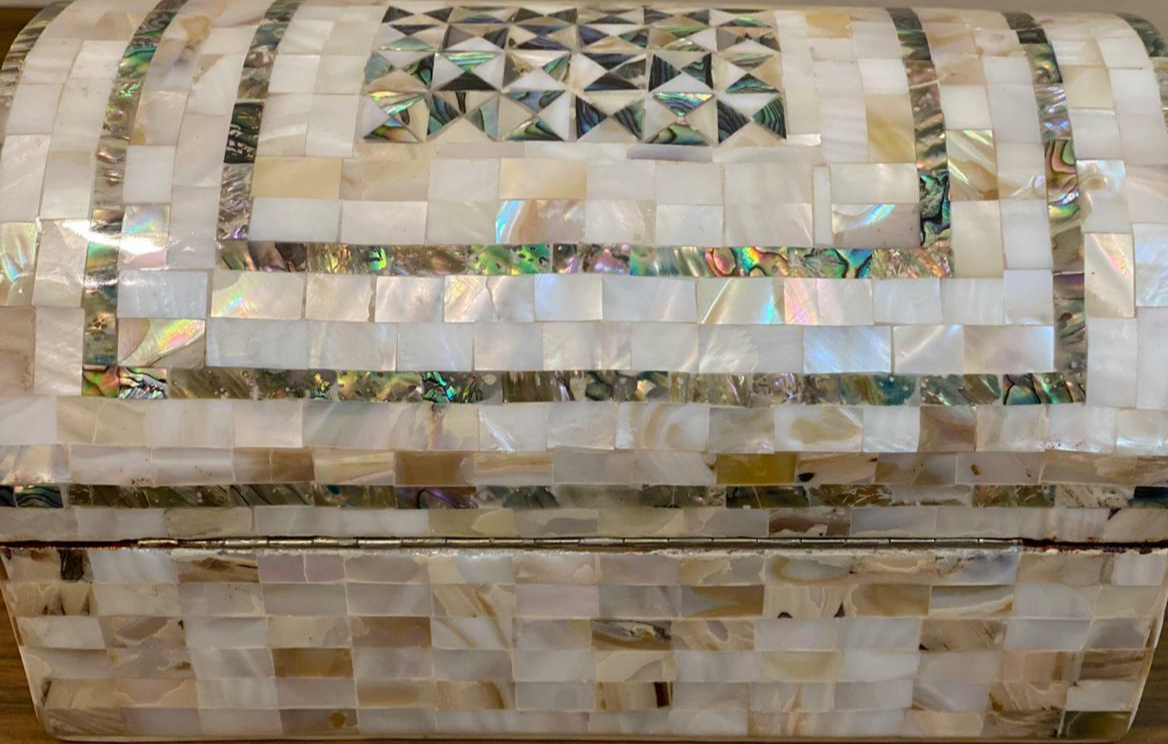 Handmade Wooden Jewelry Box Wood Trinket Storage Wood Box Mother of Pearl Inlay