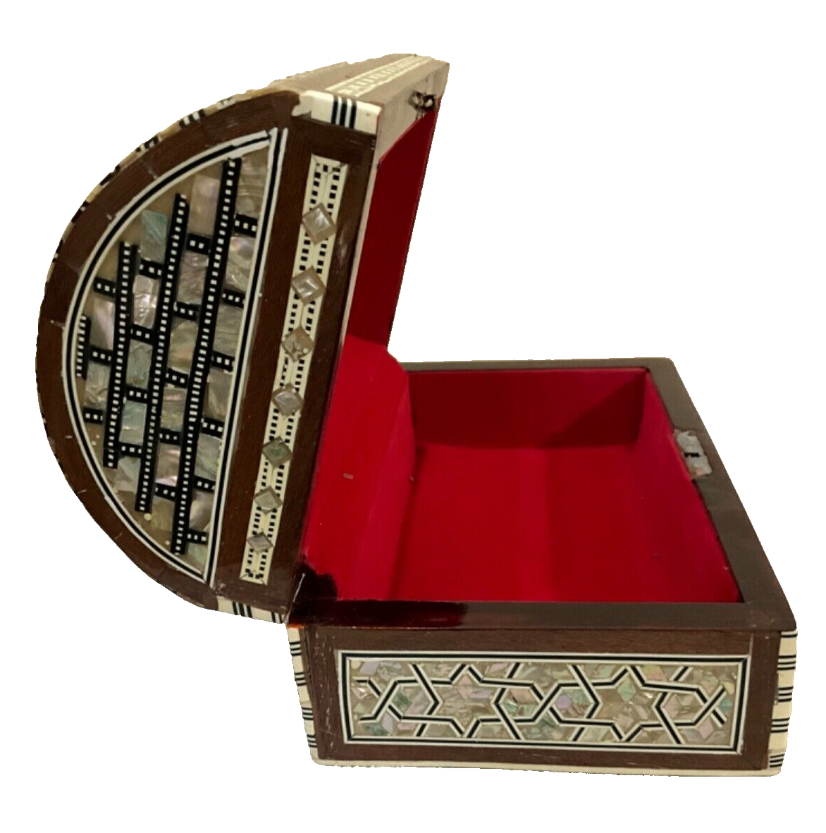 Handmade Wooden Jewelry Box Wood Trinket Storage Wood Box Mother of Pearl Inlay