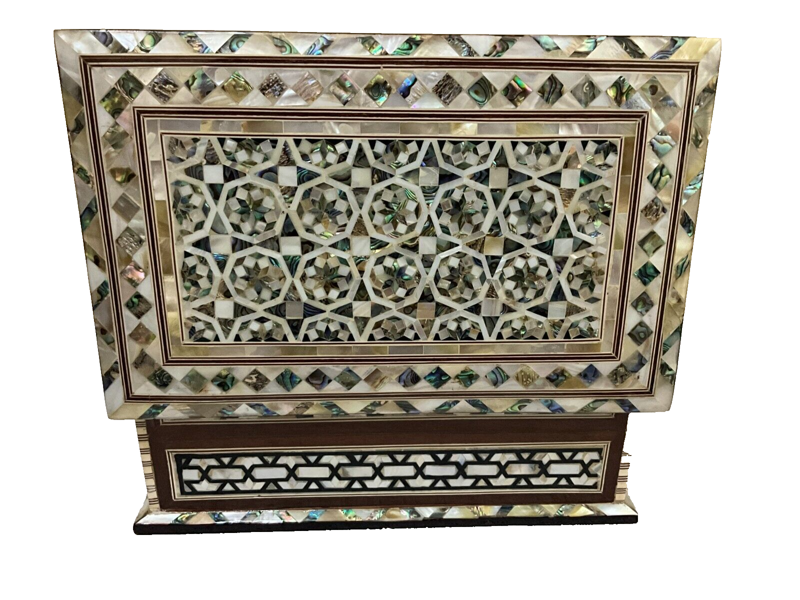 Handmade Wooden Jewelry Box Wood Trinket Storage Wood Box Mother of Pearl Inlay