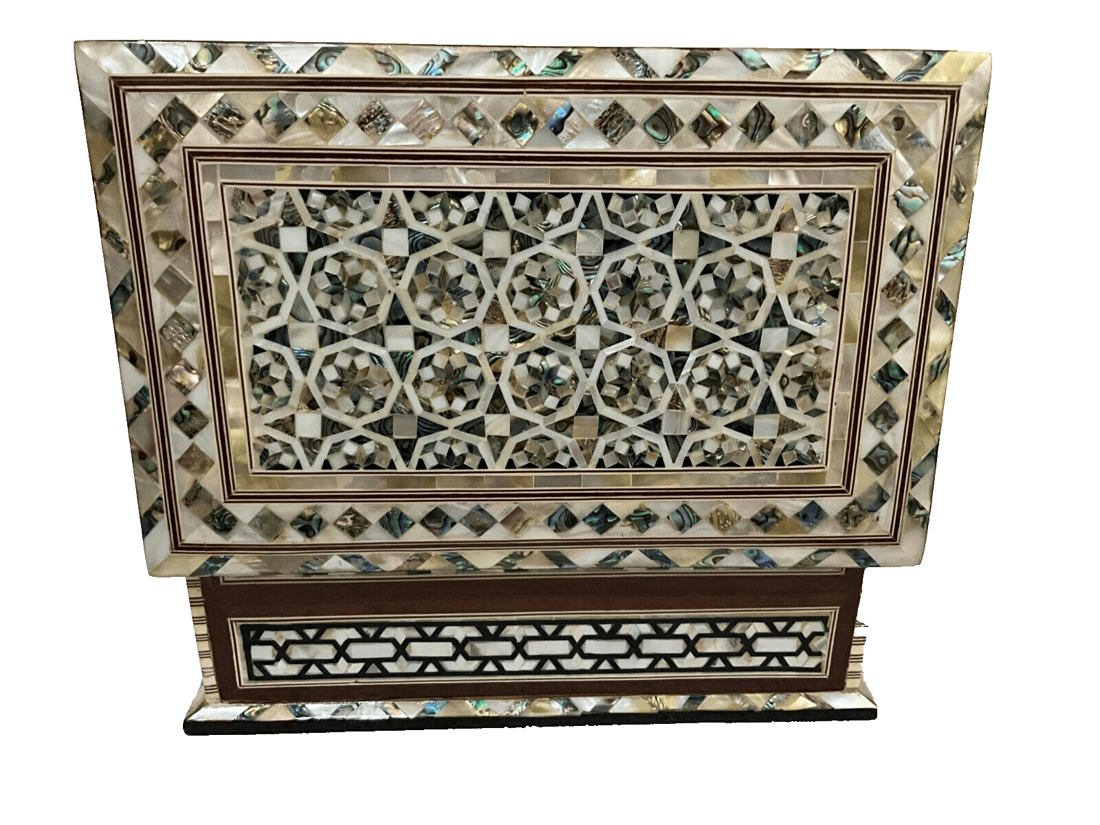 Handmade Wooden Jewelry Box Wood Trinket Storage Wood Box Mother of Pearl Inlay - Laila Hand Made Gifts