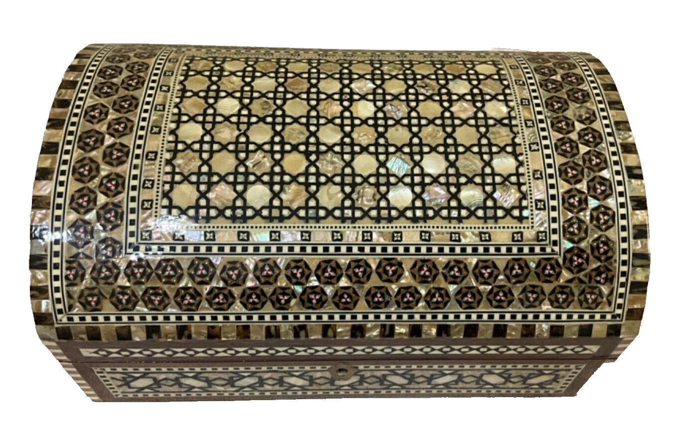 Handmade Wooden Jewelry Box Wood Trinket Storage Wood Box Mother of Pearl Inlay