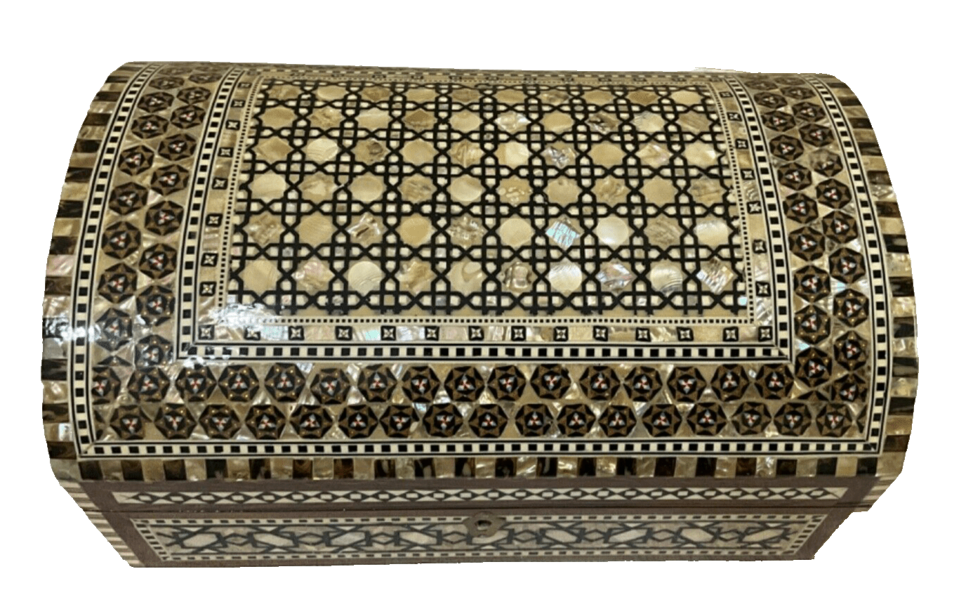 Handmade Wooden Jewelry Box Wood Trinket Storage Wood Box Mother of Pearl Inlay - Laila Hand Made Gifts