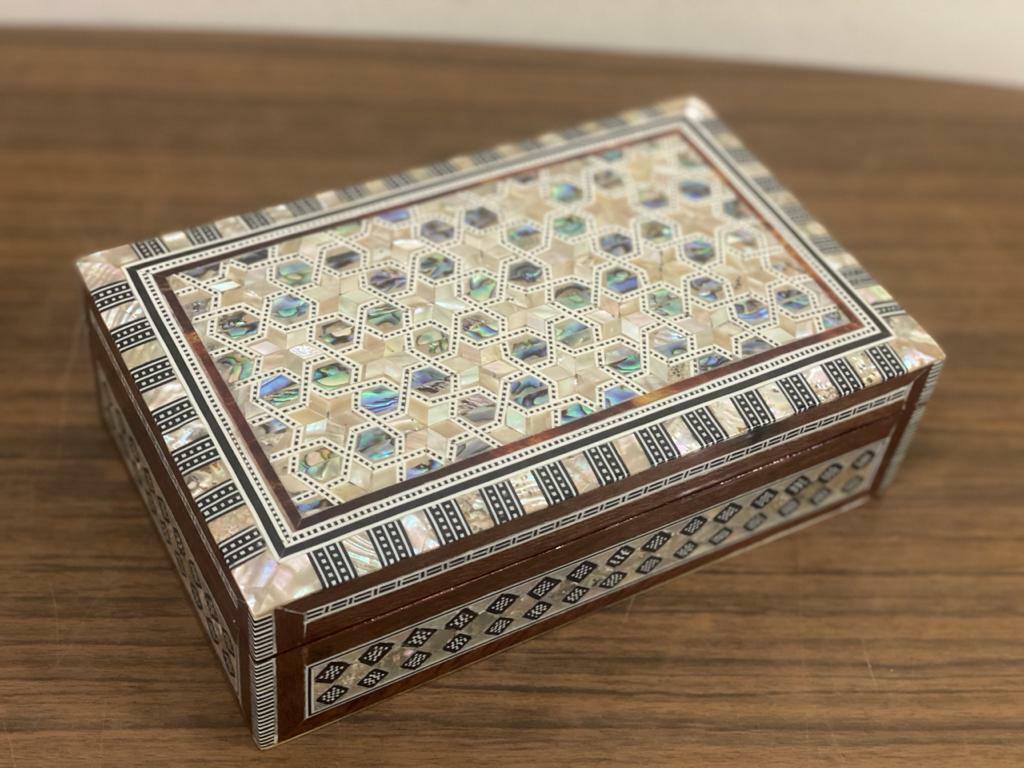 Handmade Wooden Jewelry Box Wood Trinket Storage Wood Box Mother of Pearl Inlay