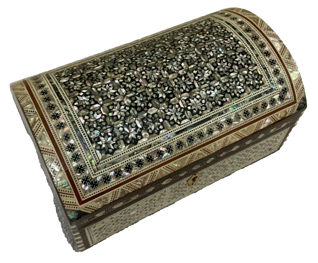 Handmade Wooden Jewelry Box Wood Trinket Storage Wood Box Mother of Pearl Inlay