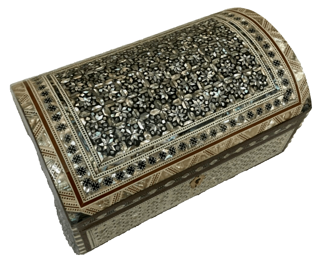 Handmade Wooden Jewelry Box Wood Trinket Storage Wood Box Mother of Pearl Inlay - Laila Hand Made Gifts