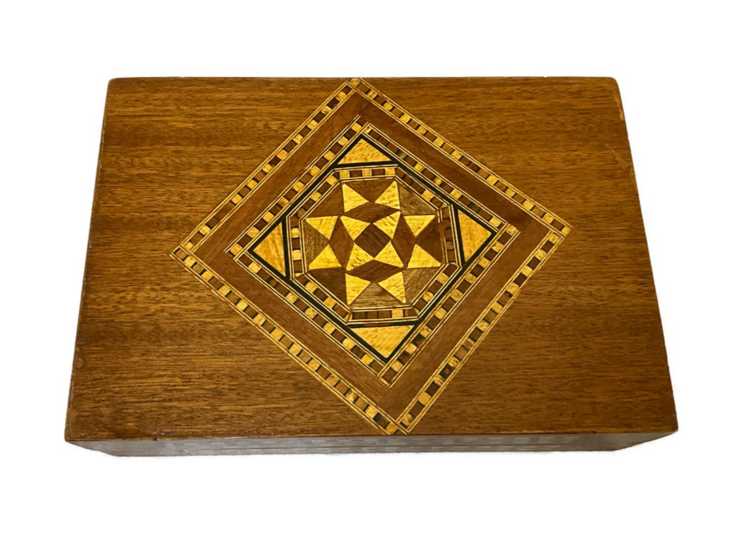 Handmade Wooden Jewelry Box Wood Trinket Storage Wood Box Marquetry Mosaic Inlay