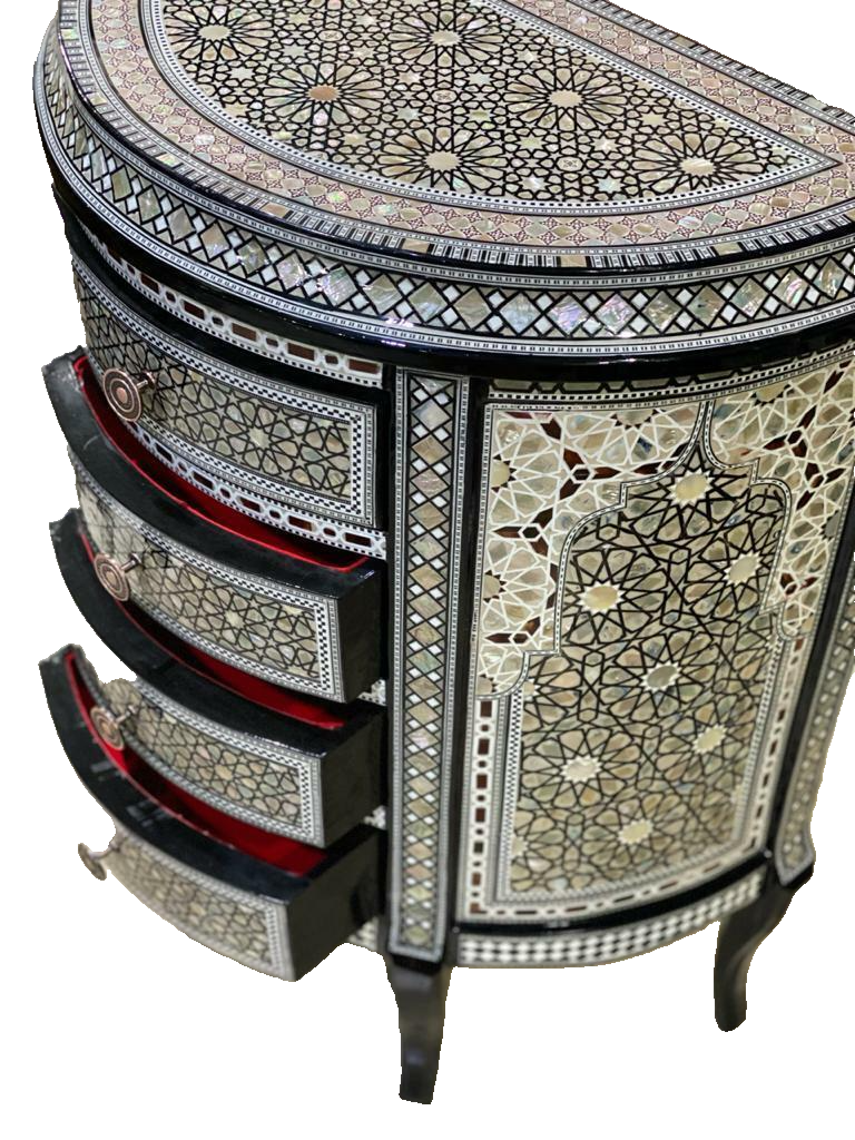 Handmade, Antique Style, Curving Wood Sideboard, Home Decore, Wooden Sideboard