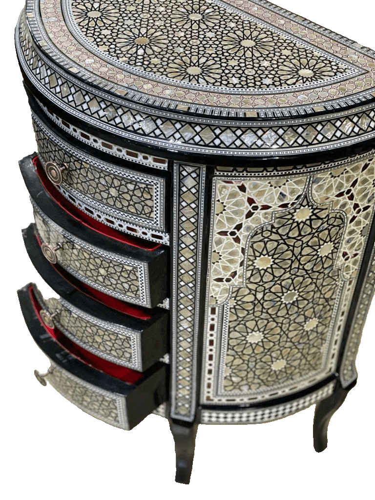 Handmade, Antique Style, Curving Wood Sideboard, Home Decore, Wooden Sideboard - Laila Hand Made Gifts