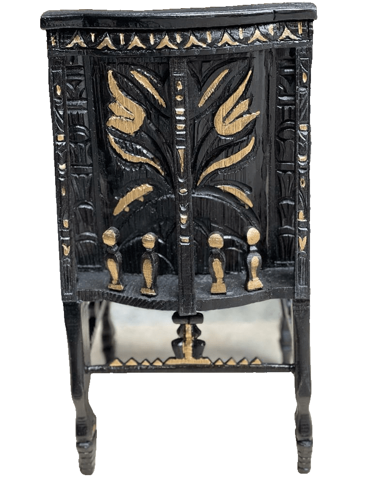 Handmade, Antique Carving Wood Chair, King TUT ANKH AMON, Pharaonic Wood Chair - Laila Hand Made Gifts