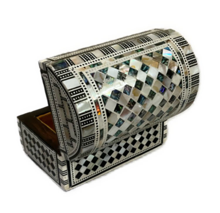 Handmade Wooden Jewelry Box Wood Trinket Storage Wood Box Mother of Pearl Inlay