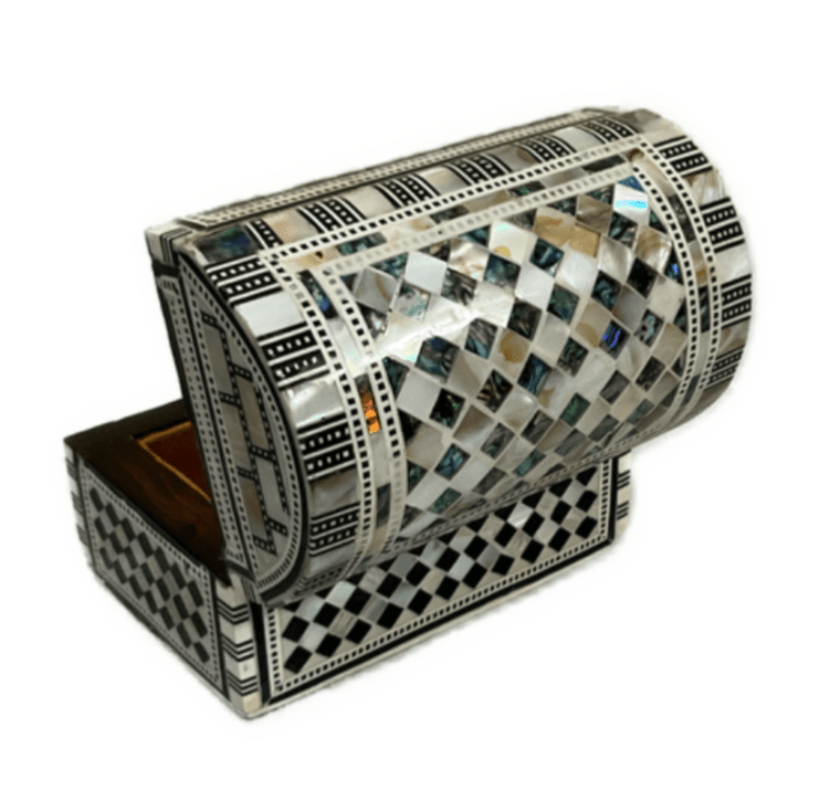 Handmade Wooden Jewelry Box Wood Trinket Storage Wood Box Mother of Pearl Inlay - Laila Hand Made Gifts