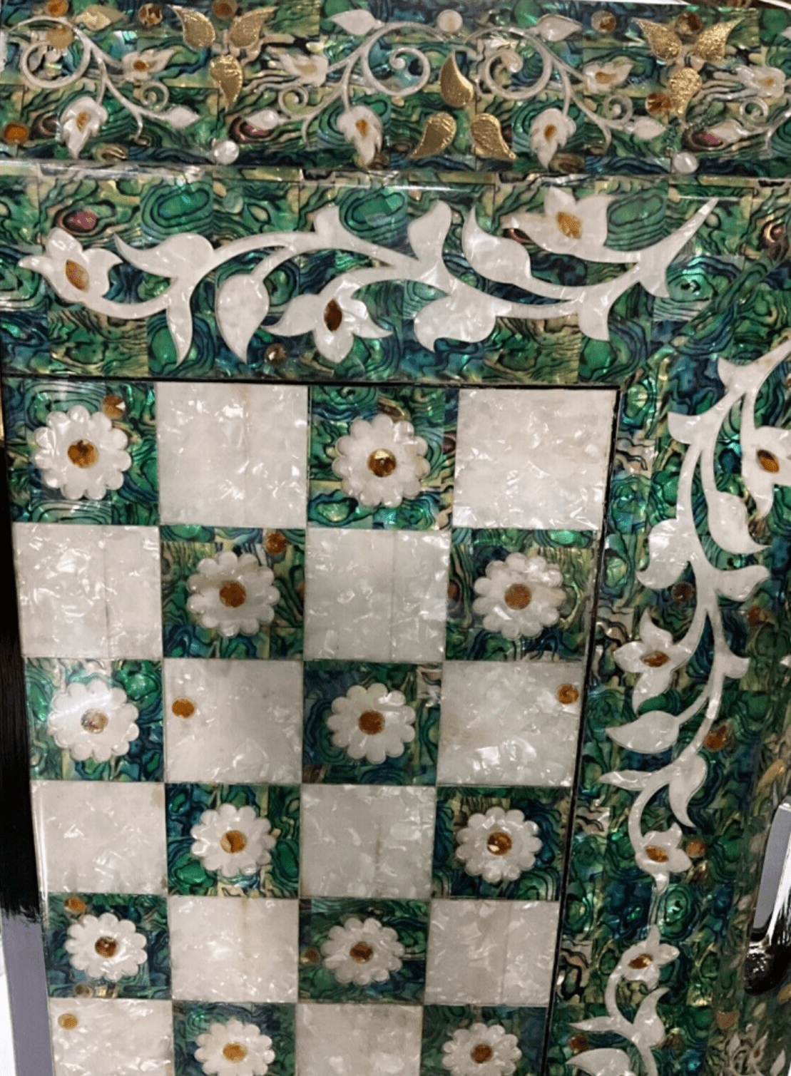 Handmade, Wooden Backgammon Board, Wood Chess Board, Game Board, Mother of Pearl - Laila Hand Made Gifts