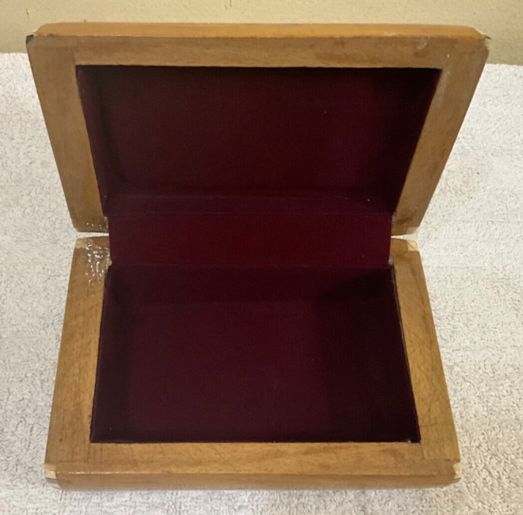 Handmade Wooden Jewelry Box Wood Trinket Storage Wood Box Mother of Pearl Inlay