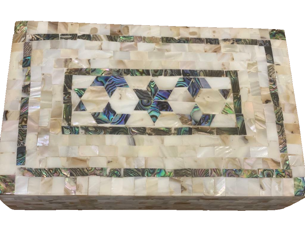 Handmade Wooden Jewelry Box Wood Trinket Storage Wood Box Mother of Pearl Inlay