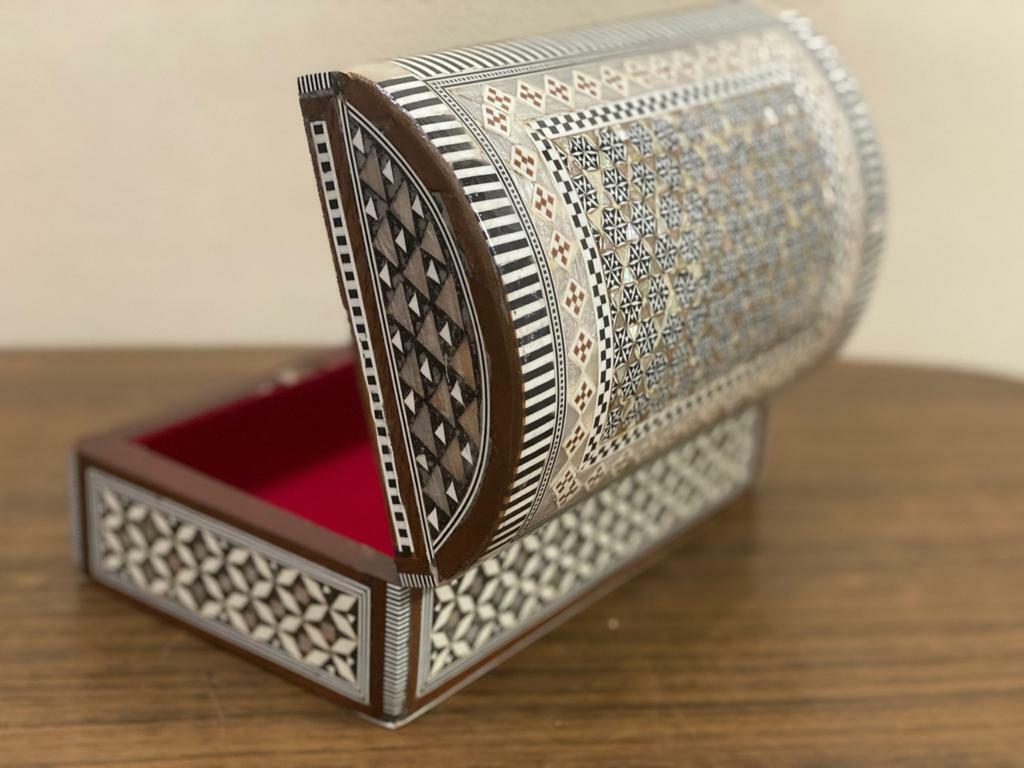 Handmade Wooden Jewelry Box Wood Trinket Storage Wood Box Mother of Pearl Inlay - Laila Hand Made Gifts