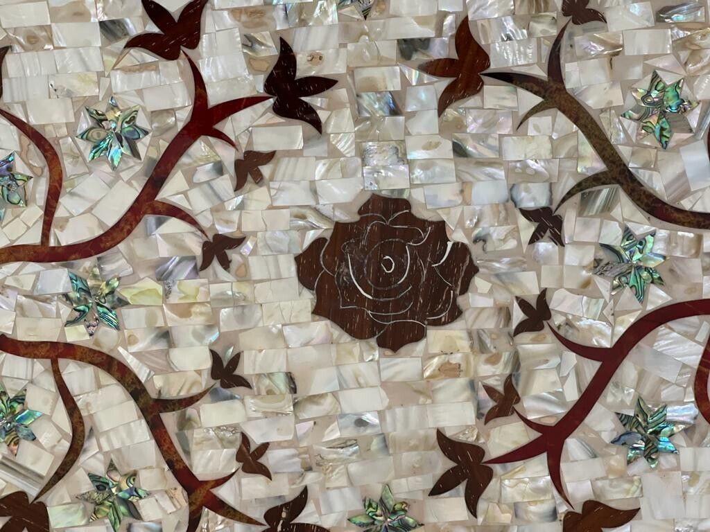 Handmade, Wood Tray, Antique Serving Tray, Inlaid Serving Tray, Mother of Pearl - Laila Hand Made Gifts